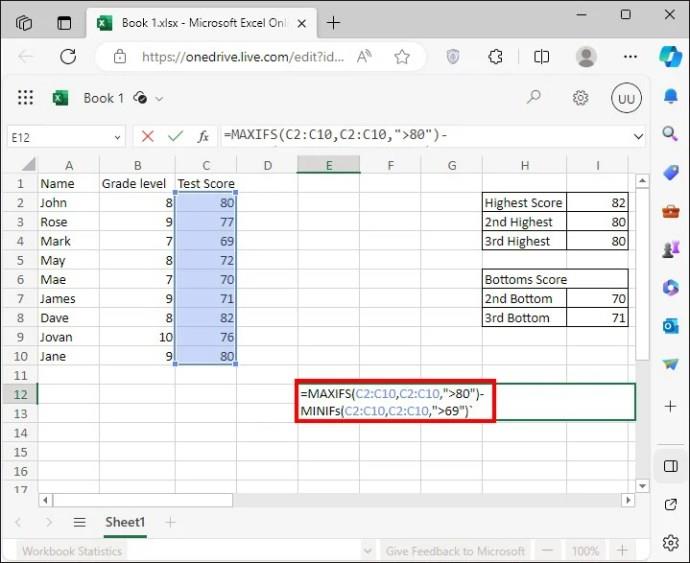 Kā atrast diapazonu programmā Excel