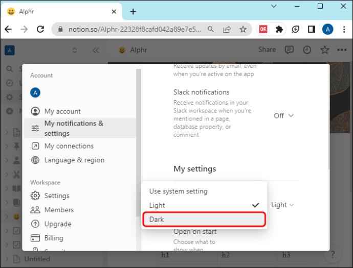 Hvernig á að virkja Dark Mode í Notion