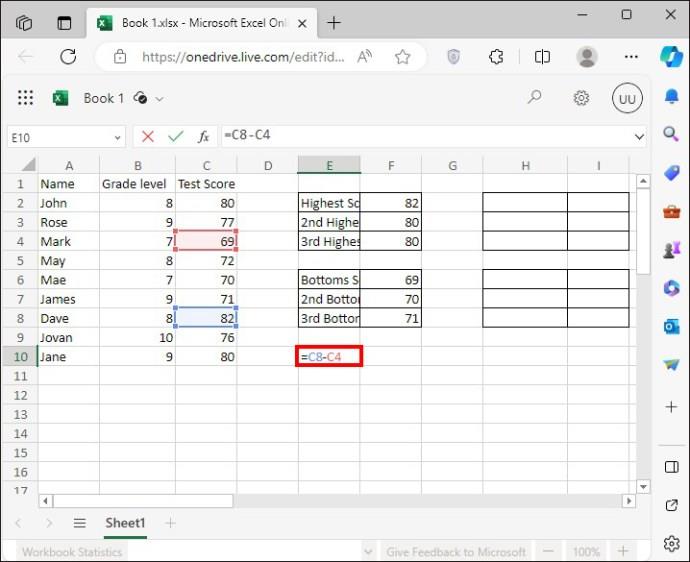 Kā atrast diapazonu programmā Excel