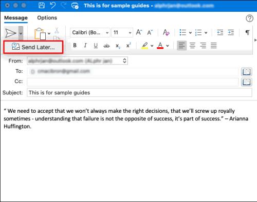 Jak naplánovat e-mail v aplikaci Outlook