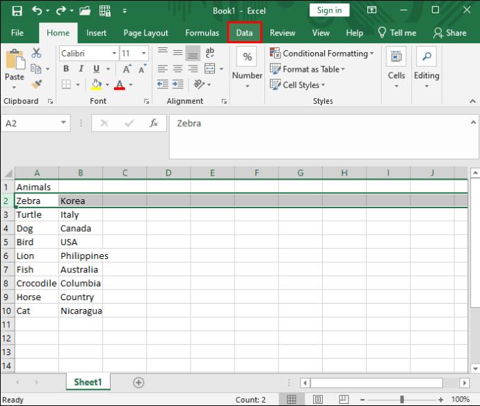Kuinka lajitella Excelissä