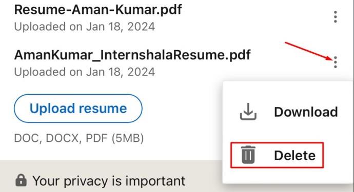 Kā izdzēst savu CV vietnē LinkedIn