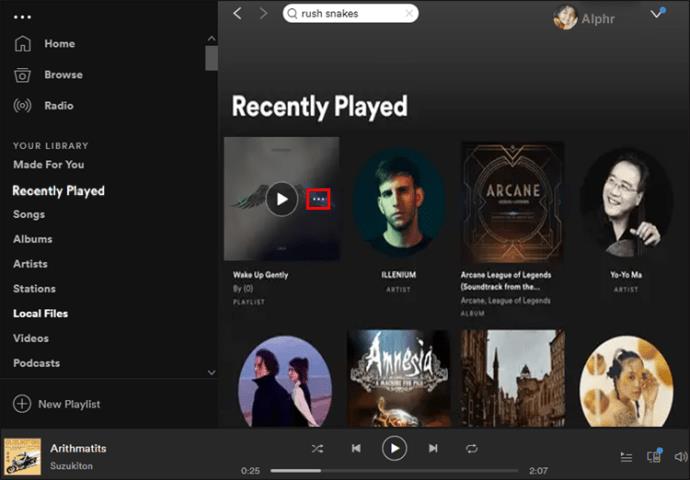 Kako očistiti popis nedavno reproduciranih u Spotifyju