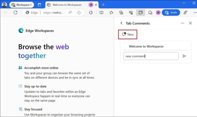 Microsoft Edge: Työtilojen määrittäminen ja käyttäminen