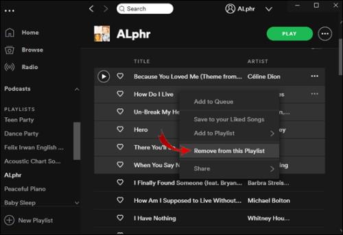 Jak odstranit seznam skladeb ve Spotify