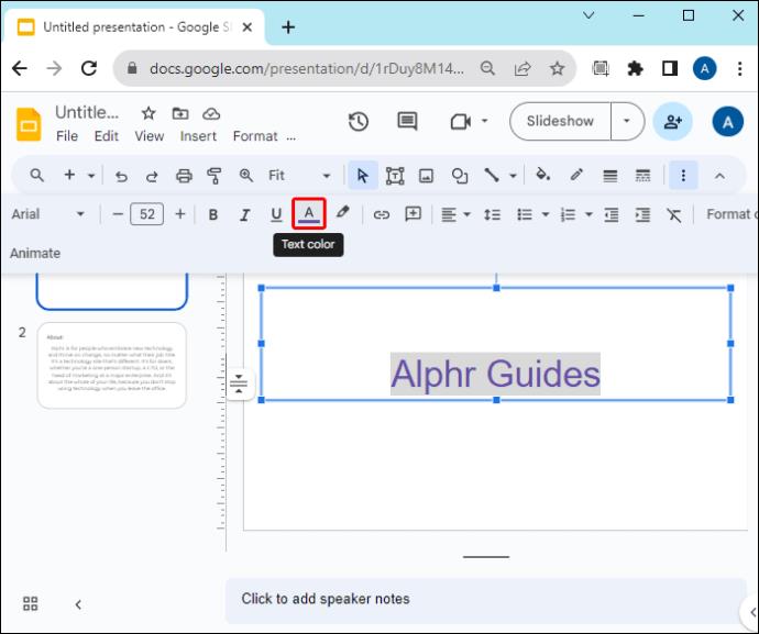Kako promijeniti boju teksta u Google slajdovima