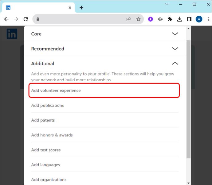 Як додати волонтерський досвід на LinkedIn
