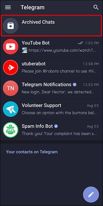 Kaip rasti archyvuotus pokalbius telegramoje
