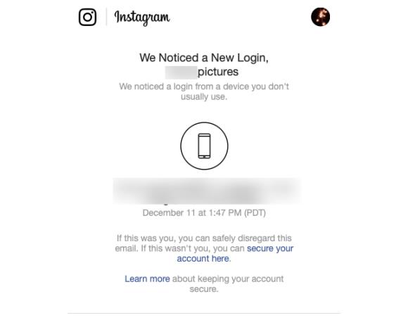 Ali vas Instagram obvesti, ko se nekdo prijavi v vaš račun?