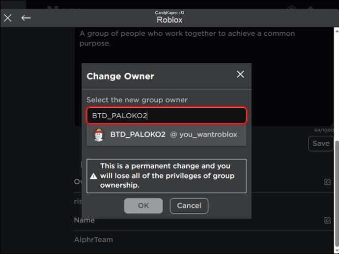 Kako promijeniti naziv grupe u Robloxu