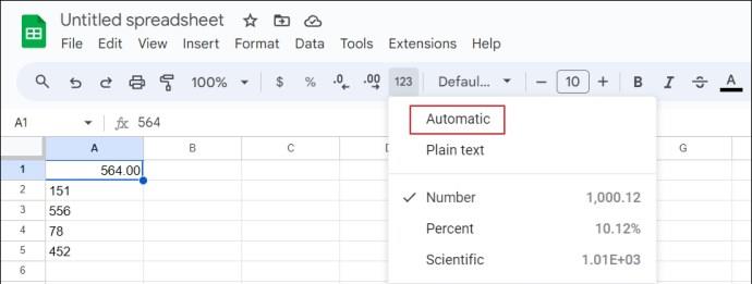 Sådan konverteres tekst til nummer i Google Sheets