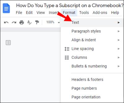 Hogyan írjunk kitevőket egy Chromebookon