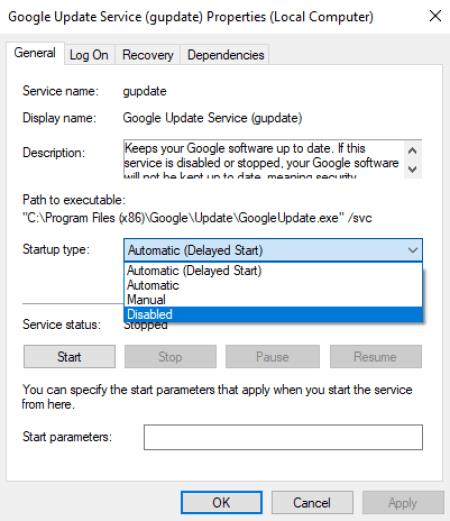 Sådan deaktiveres automatiske opdateringer i Google Chrome