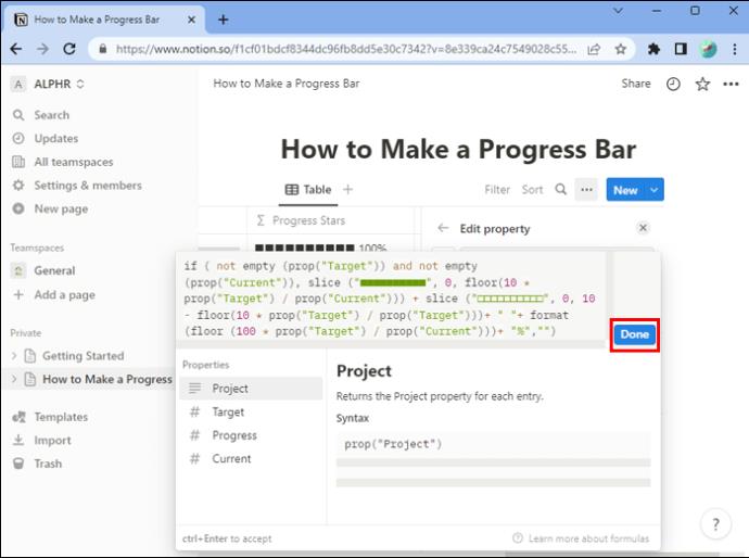 Як зробити індикатор прогресу в Notion