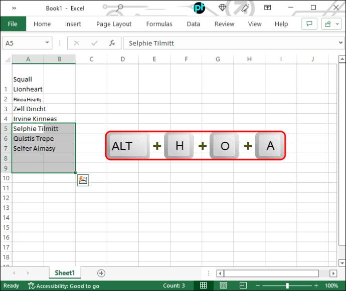 Kā programmā Excel ievietot tekstu šūnā