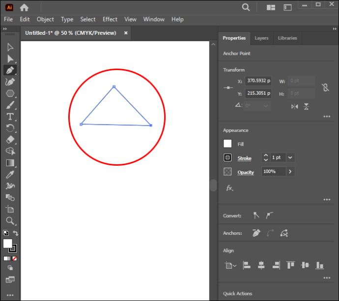 Kako stvoriti trokut u Illustratoru