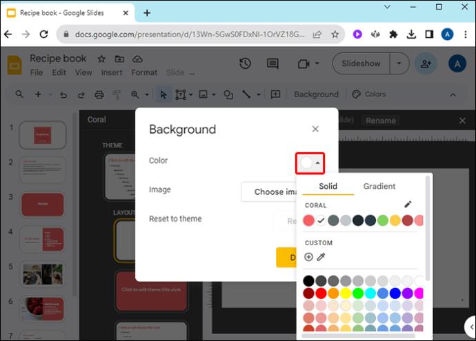 Kako spremeniti barve teme v Google Predstavitvah