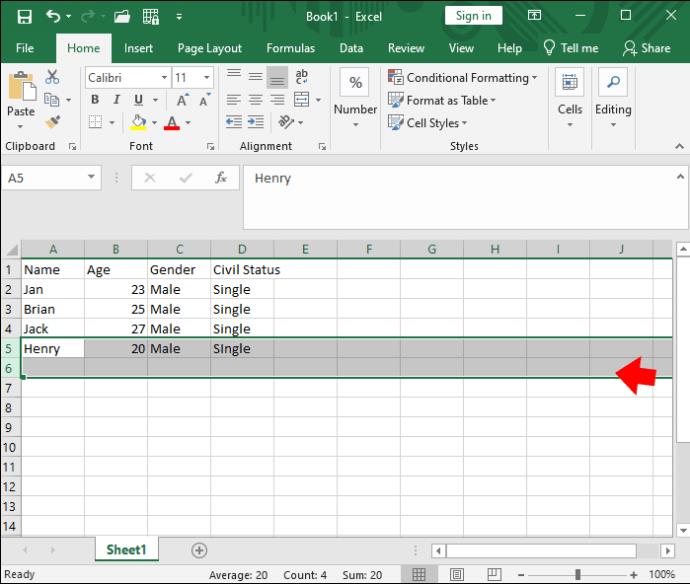 Kā programmā Excel ievietot vairākas rindas