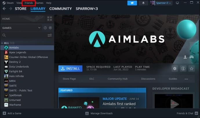 Hvernig á að fela leiki frá vinum í Steam