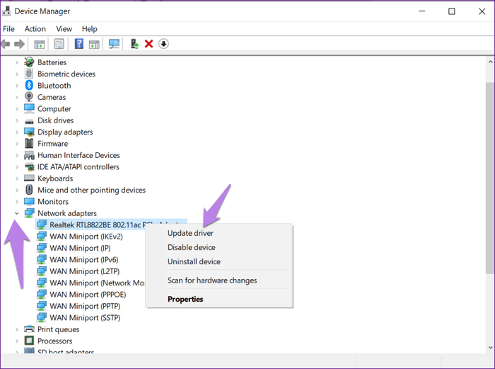 Kaip ištaisyti tinklo adapterio nerasto klaidą sistemoje „Windows 10“