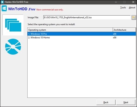 Sådan installeres Windows ved hjælp af WinToHDD uden USB eller DVD