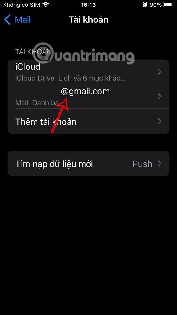 Instruksjoner for å logge ut av Mail på iPhone