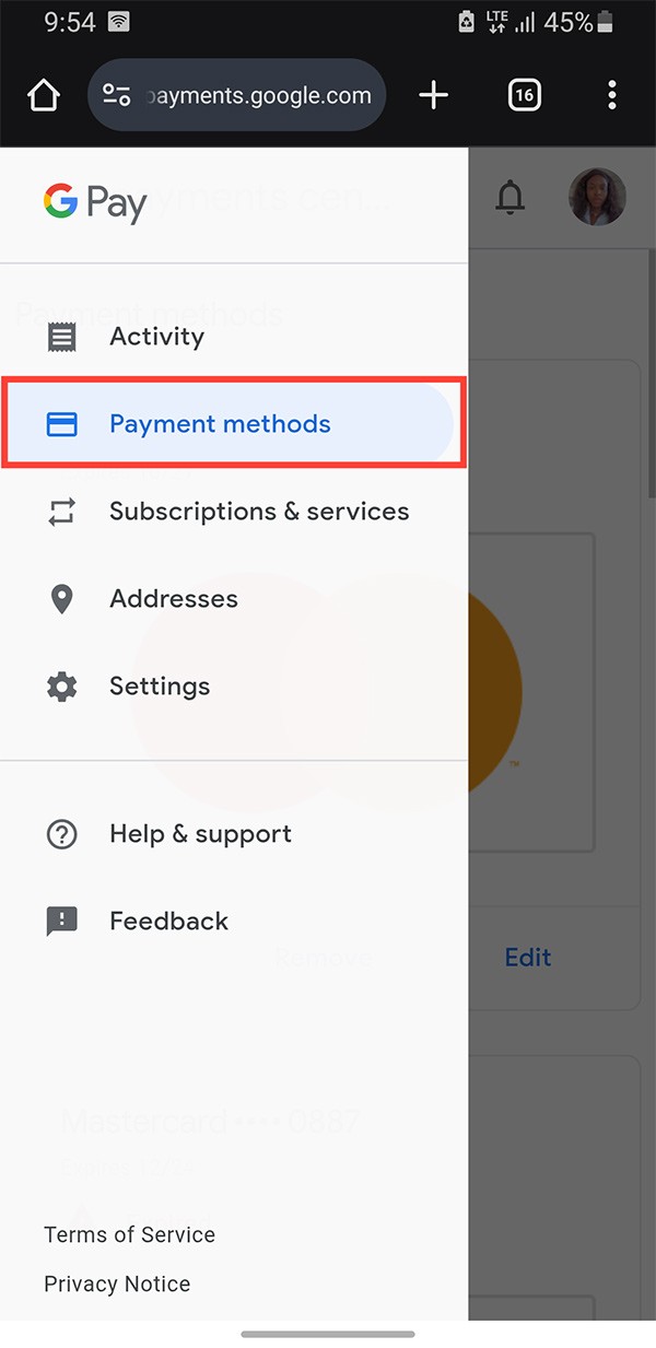 Fizetési mód eltávolítása a Google Playről