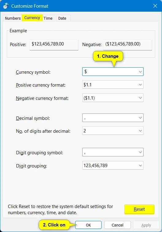 Kako promijeniti format valute u sustavu Windows 11
