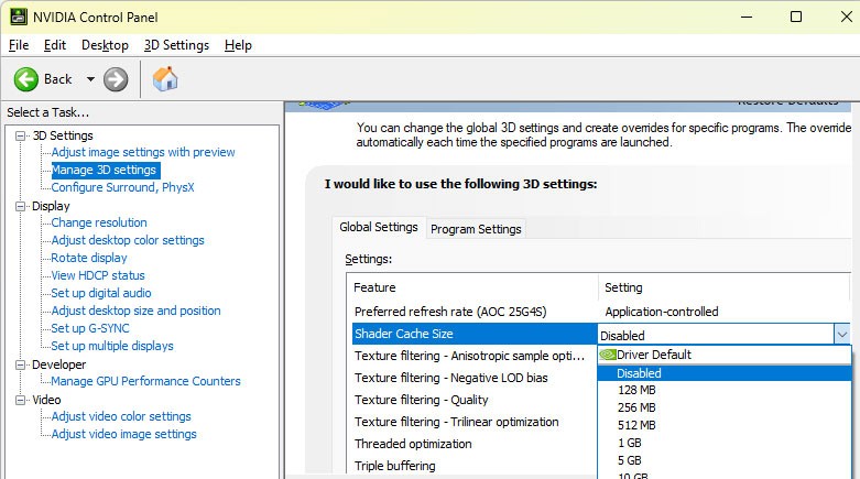 Jak vymazat mezipaměť shaderů NVIDIA ve Windows