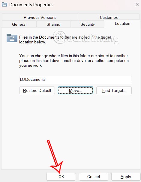 Jak změnit výchozí umístění složky Dokumenty ve Windows 11