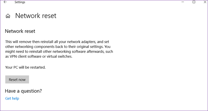 Kaip ištaisyti tinklo adapterio nerasto klaidą sistemoje „Windows 10“