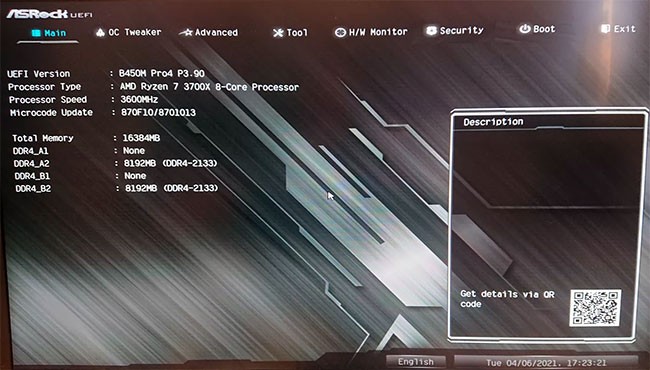 Povolte XMP pro optimalizaci rychlosti RAM