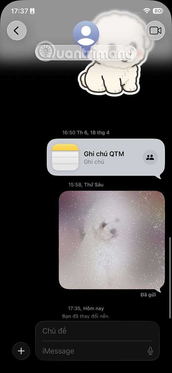 Norādījumi ziņojuma fona attēla izslēgšanai iPhone tālrunī
