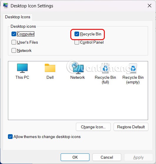 Ako zmeniť ikonu koša v systéme Windows 11