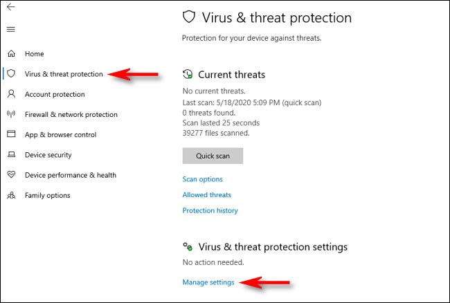 Kako dodati iznimke u Windows Defenderu na Windowsima 10
