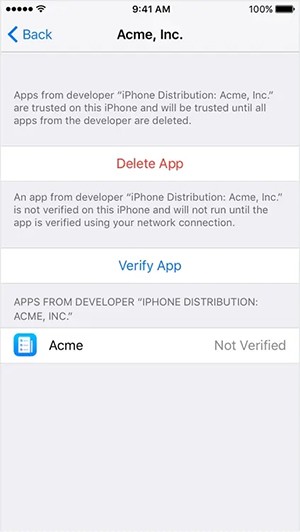 Norādījumi par uzticības apstiprināšanu lietotnēm iPhone tālrunī