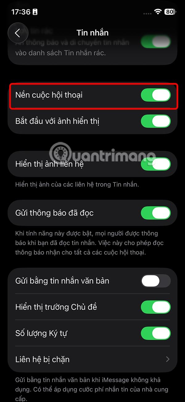 Norādījumi ziņojuma fona attēla izslēgšanai iPhone tālrunī
