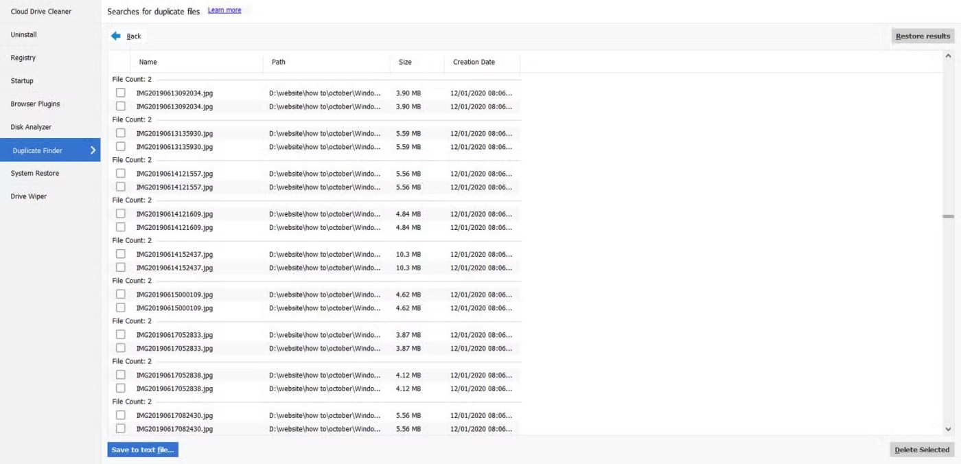 Kaip ištrinti pasikartojančius failus, kad būtų išsaugota kompiuterio atmintis naudojant „CCleaner“
