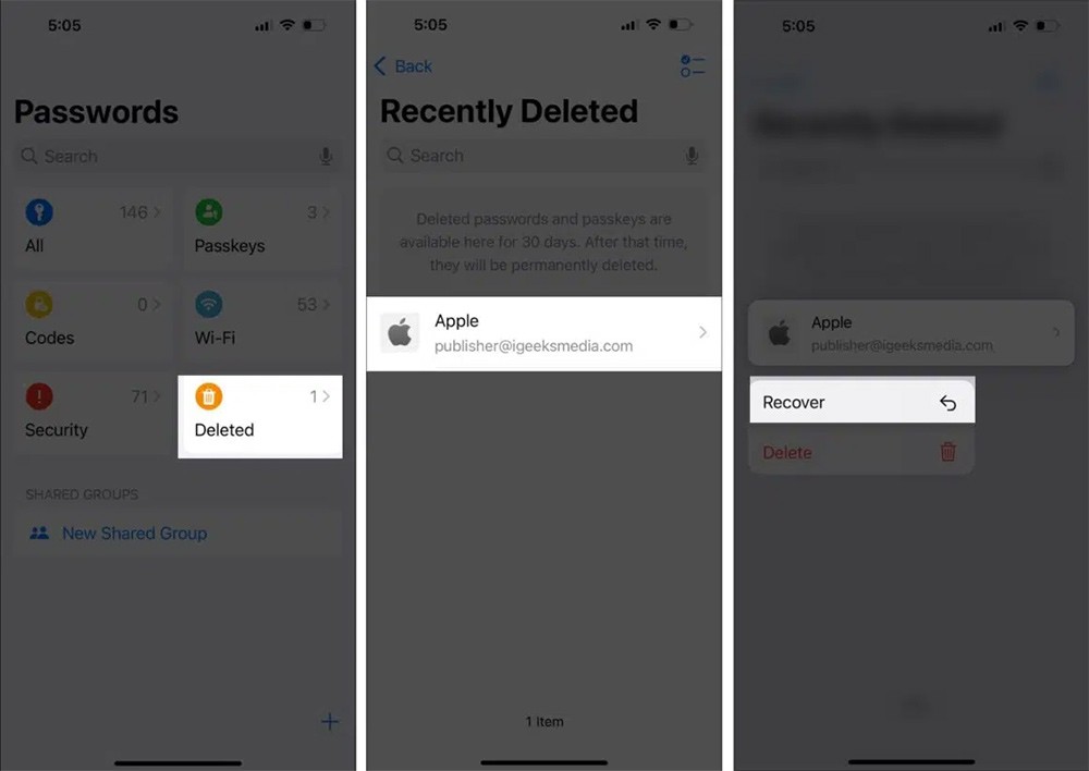 Kako obnoviti izbrisano geslo na iPhoneu