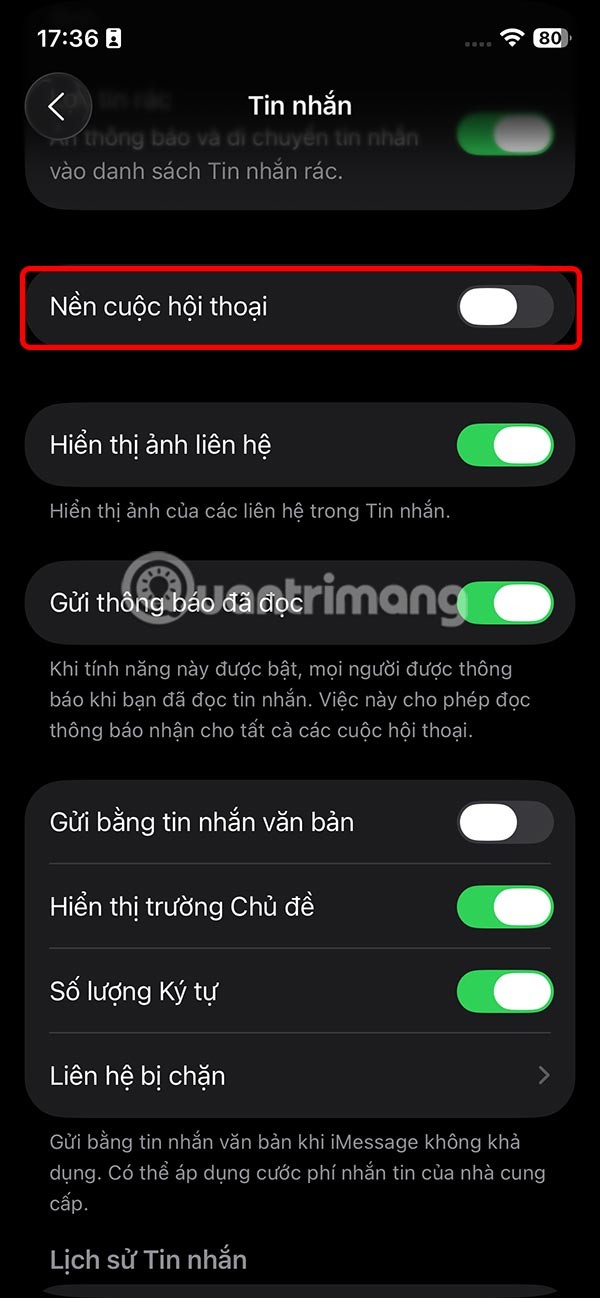 Norādījumi ziņojuma fona attēla izslēgšanai iPhone tālrunī
