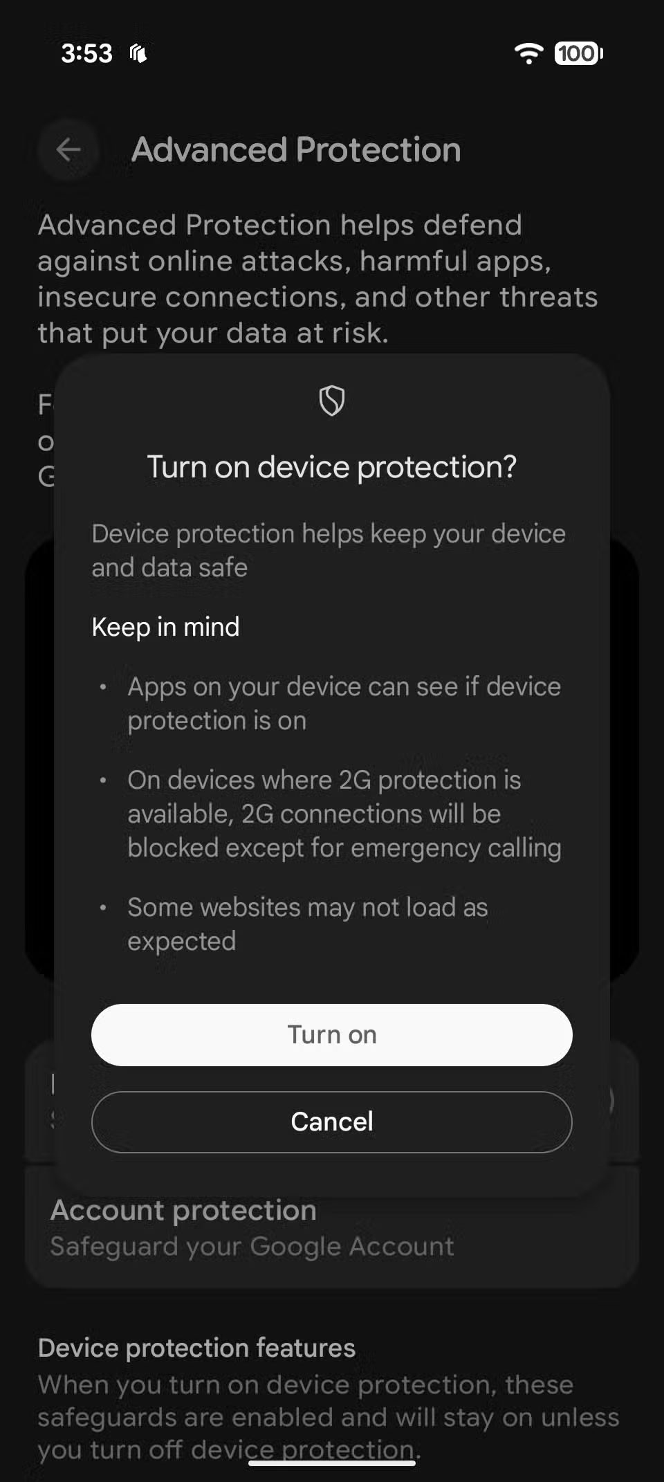 Slik aktiverer og bruker du Avansert beskyttelse i Android 16