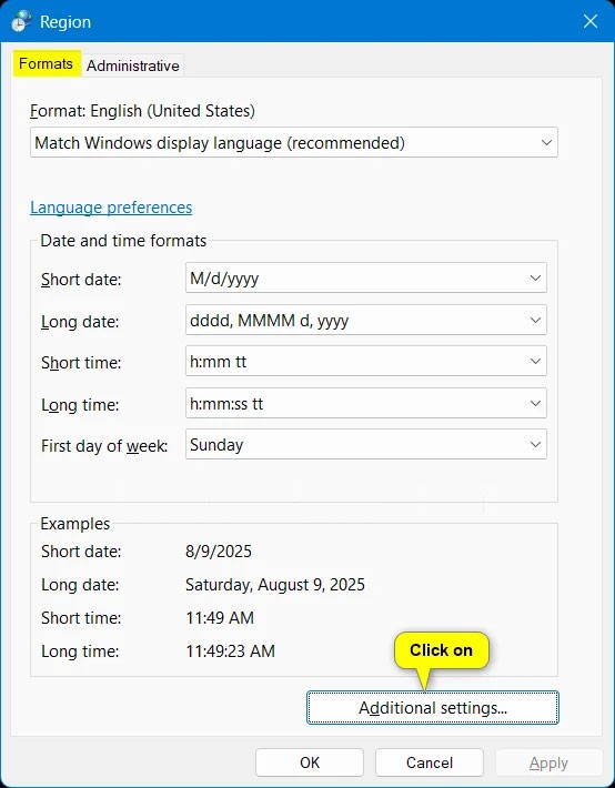 Kako promijeniti format valute u sustavu Windows 11