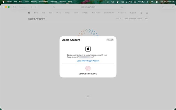 Jak opravit chybu přihlášení k účtu Apple na webu