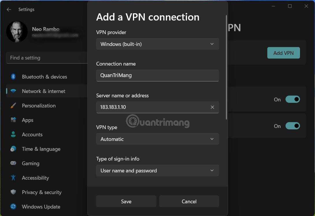 VPN:n asentaminen ja käyttö Windows 11:ssä