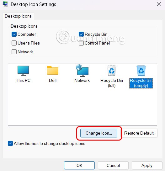 Ako zmeniť ikonu koša v systéme Windows 11
