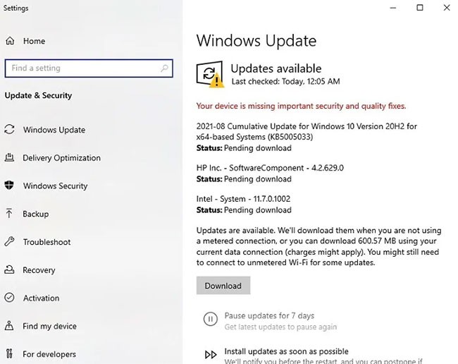 Instruksjoner for installasjon av .NET Framework 3.5 på Windows 10