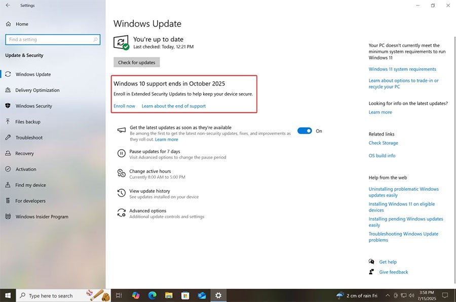 Kako dobiti još jednu godinu besplatnih ažuriranja za Windows 10