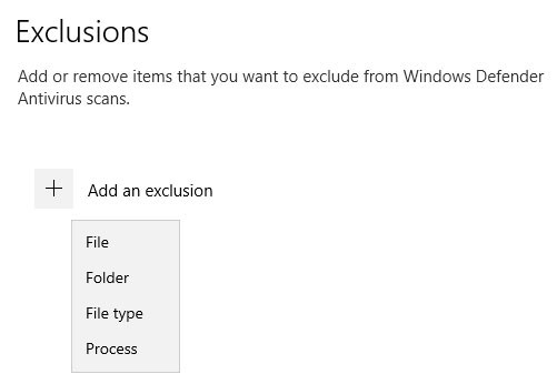 Kako dodati iznimke u Windows Defenderu na Windowsima 10