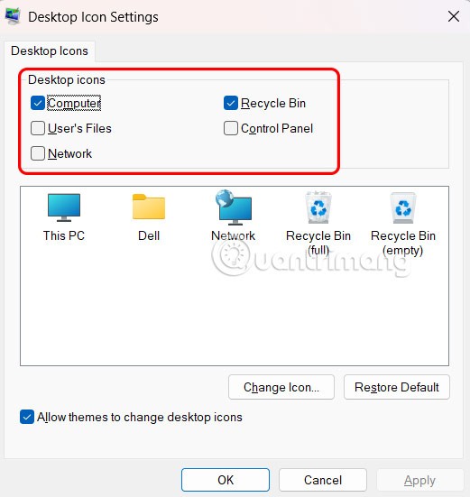 Hvordan skjuler man ikoner på Windows 11-skrivebordet?