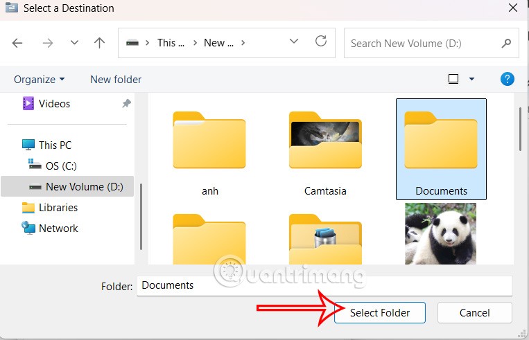 Jak změnit výchozí umístění složky Dokumenty ve Windows 11